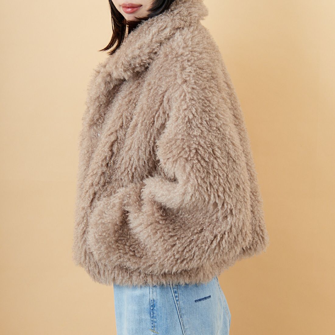 Jeans Factory Clothes [ジーンズファクトリークローズ] プードルファーショートブルゾン [330024] 157 ﾓｶ &&モデル身長：162cm 着用サイズ：F&&