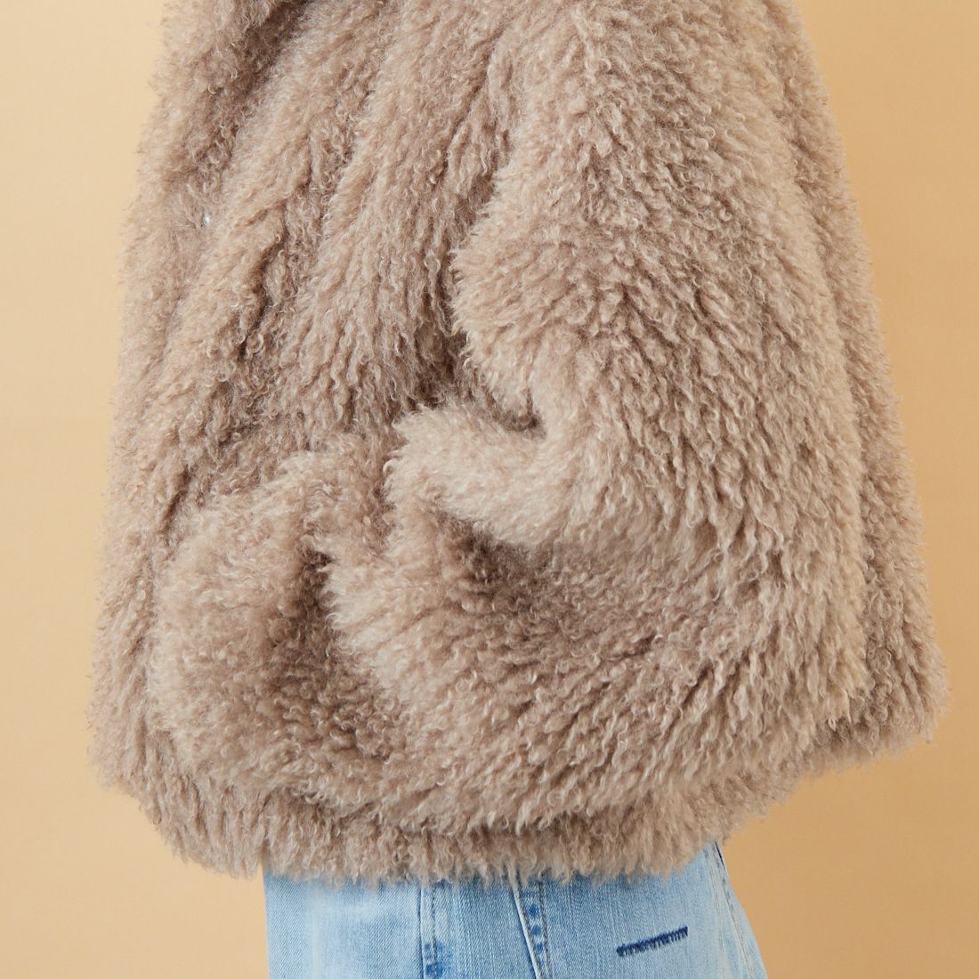 Jeans Factory Clothes [ジーンズファクトリークローズ] プードルファーショートブルゾン [330024] 157 ﾓｶ &&モデル身長：162cm 着用サイズ：F&&