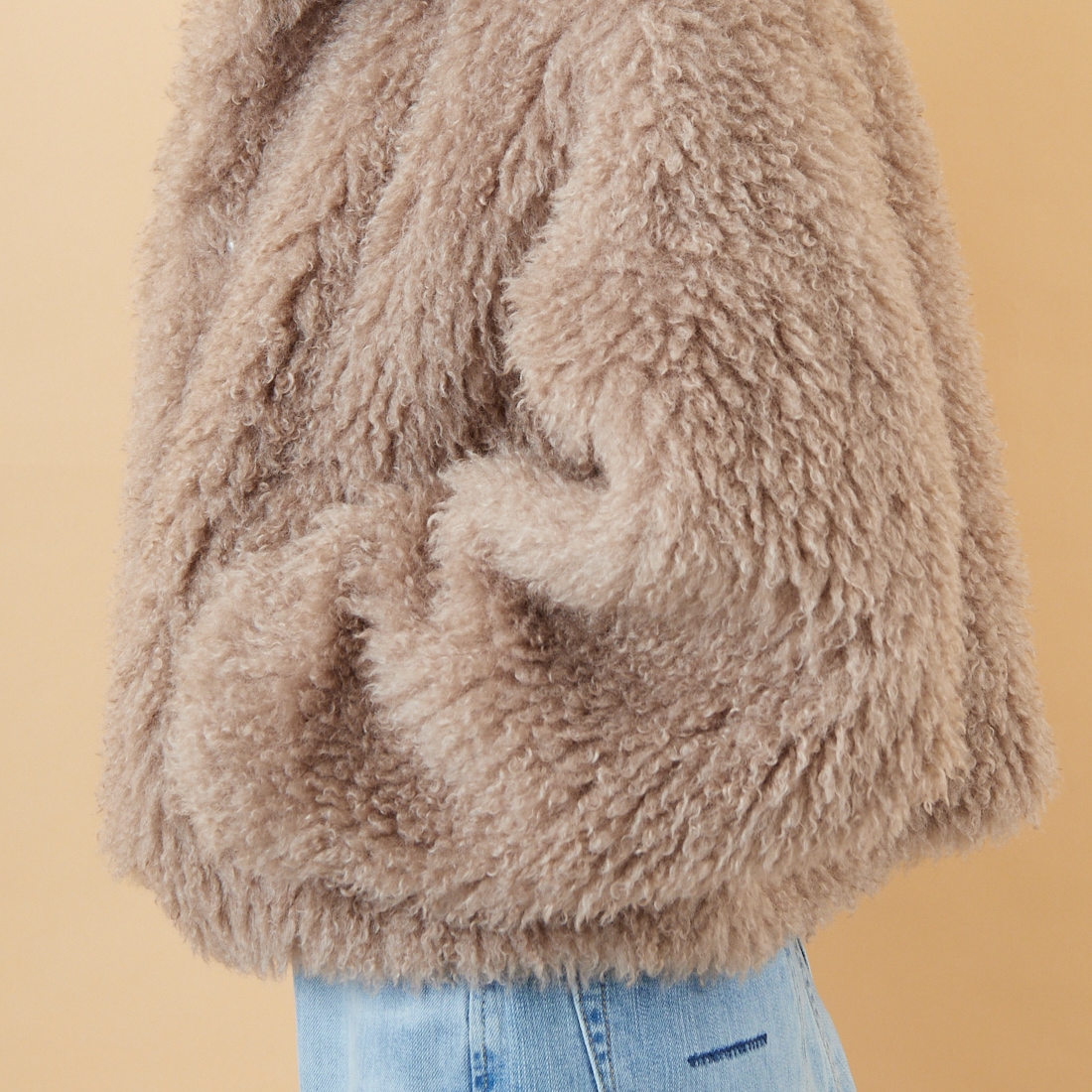 Jeans Factory Clothes [ジーンズファクトリークローズ] プードルファーショートブルゾン [330024] 157 ﾓｶ &&モデル身長：162cm 着用サイズ：F&&