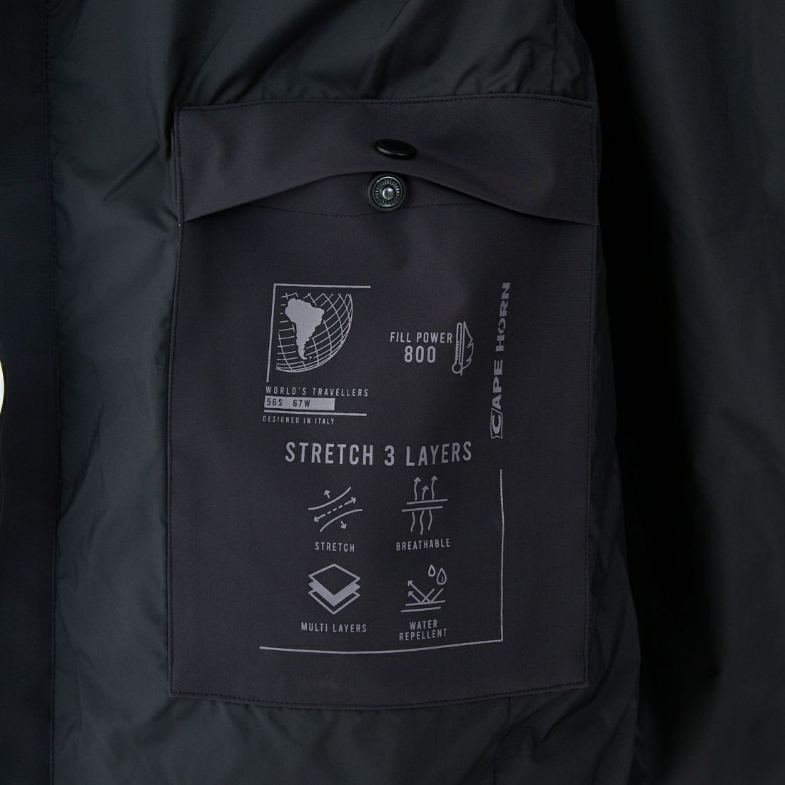 CAPE HORN [ケープホーン] FJORD ダウンベスト [B1508] 500 BLACK