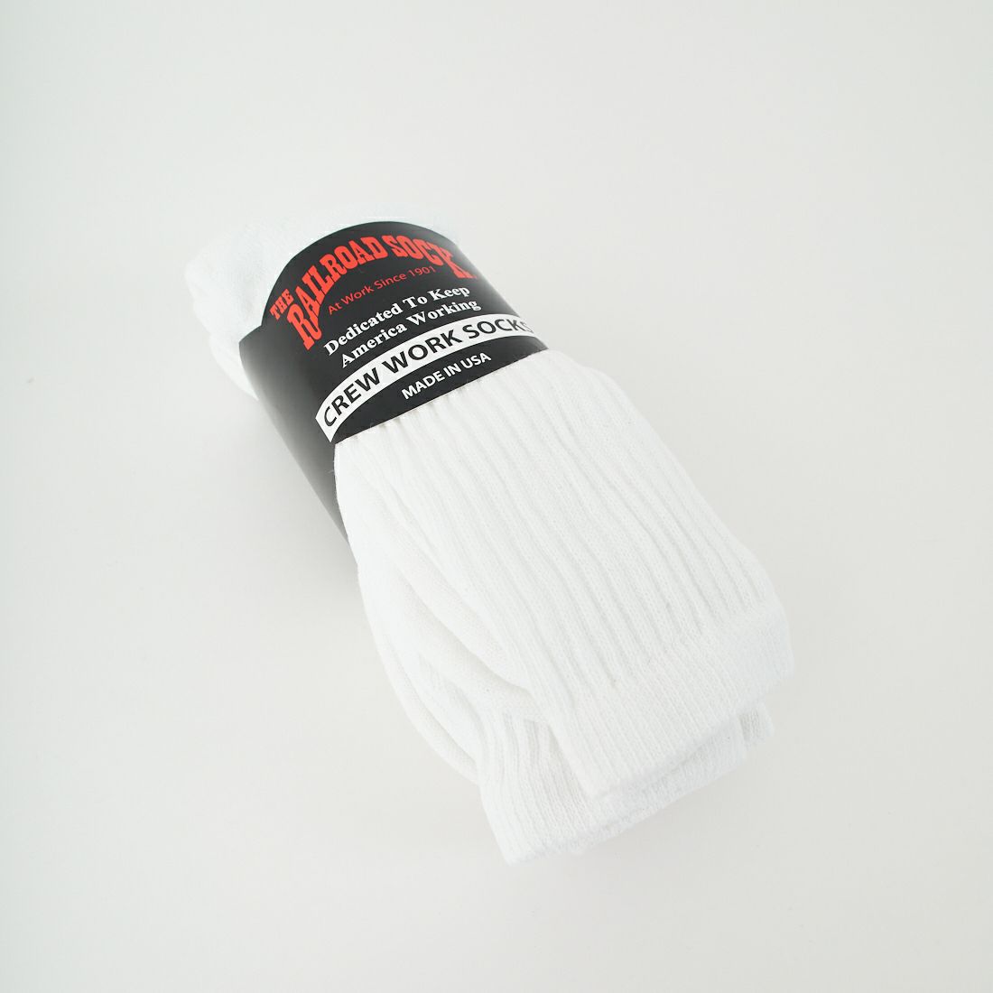 RAILROAD SOCK [レイルロードソック] クルーワークソックス 3足セット [RSS1060300] WHITE
