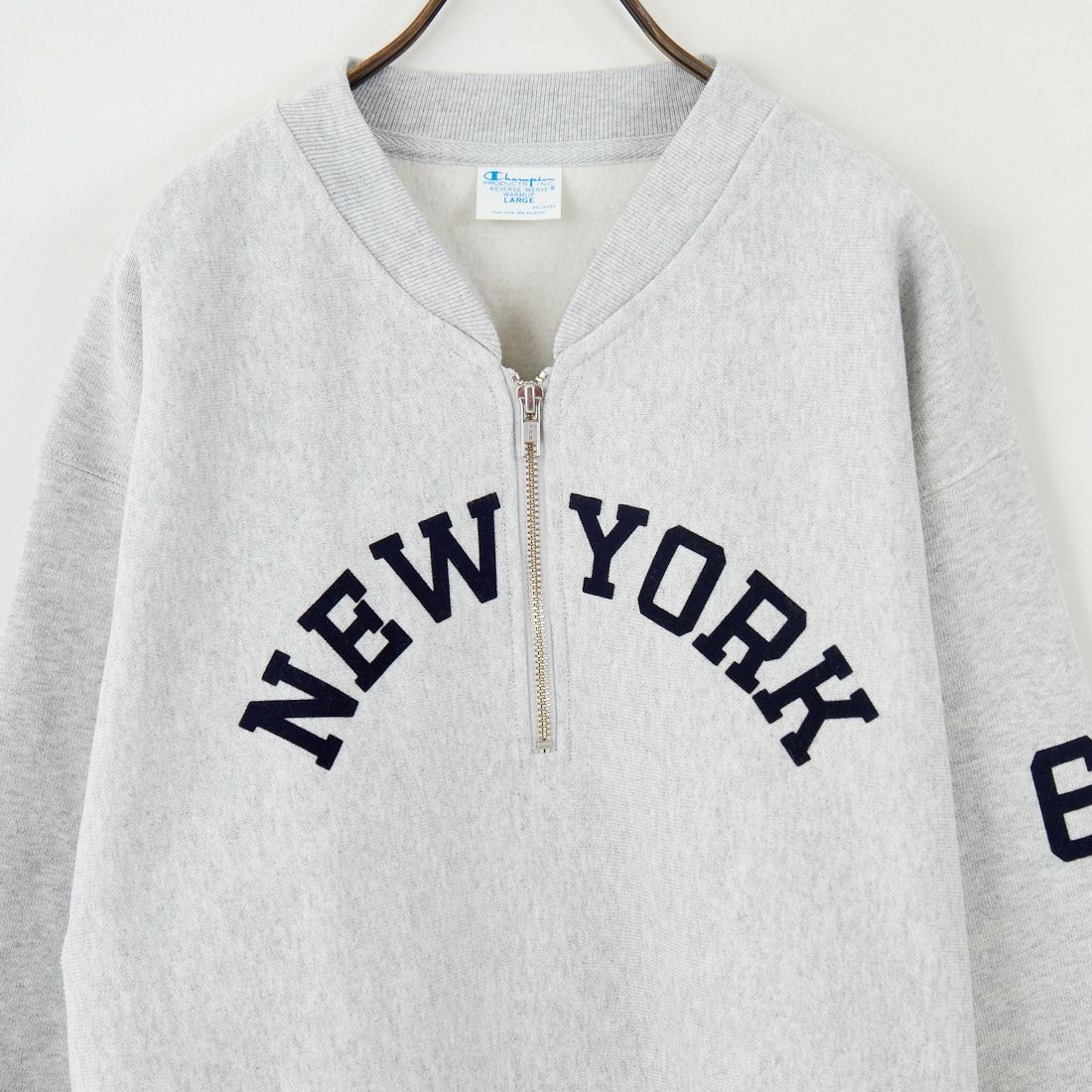 Champion [チャンピオン] リバースウィーブ(R) ハーフジップスウェットシャツ [CW-C004] 040 ｼﾙﾊﾞｰｸ