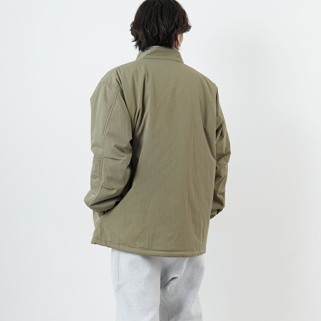 ARMY TWILL SANFORIZED [アーミーツイル サンフォライズド] 別注 中綿入り ケミカルプロテクトジャケット [AM-2554501-INT-JF] KHAKI &&モデル身長：179cm 着用サイズ：L&&