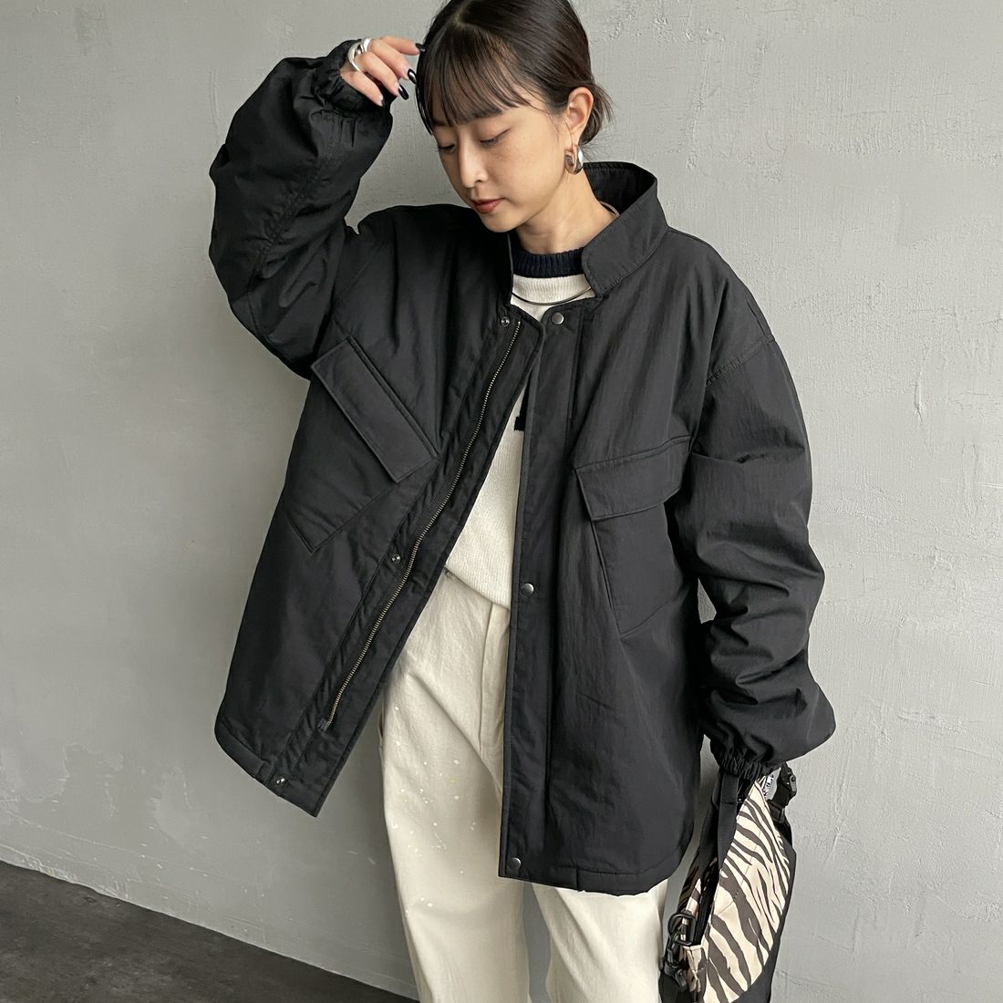 ARMY TWILL SANFORIZED [アーミーツイル サンフォライズド] 別注 中綿入り ケミカルプロテクトジャケット [AM-2554501-INT-JF] BLACK
