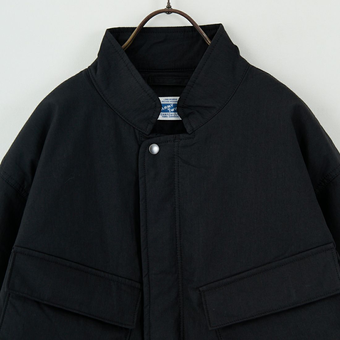 ARMY TWILL SANFORIZED [アーミーツイル サンフォライズド] 別注 中綿入り ケミカルプロテクトジャケット [AM-2554501-INT-JF] BLACK
