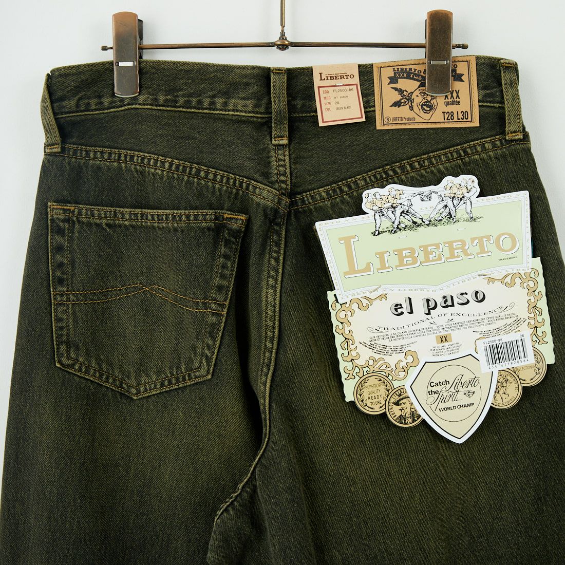 LIBERTO [リベルト] EL PASO ワイドバギーデニム [FL2500] 86 GRN BLK