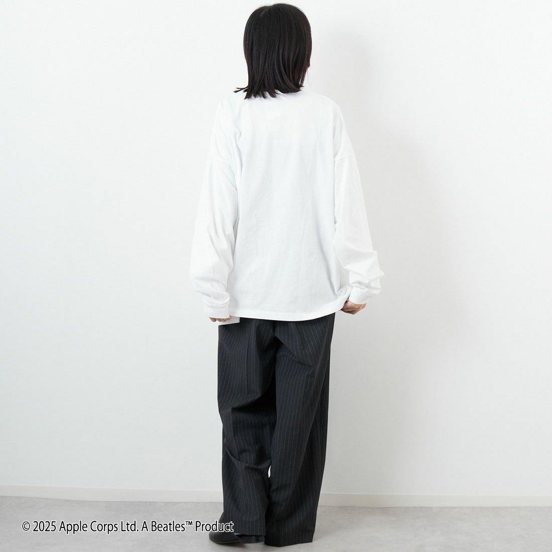 vGOOD ROCK SPEED [グッドロックスピード] THE BEATLES ロングスリーブTシャツ [25BTL202W] WHITE &&モデル身長：162cm 着用サイズ：F&&