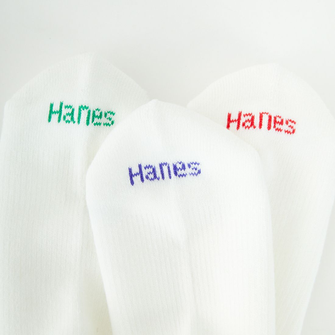 Hanes [ヘインズ] 3足組ロークルーソックス by THE DODO JEAN (ハーフパイル) [HWSCC001] 010 ﾎﾜｲﾄ