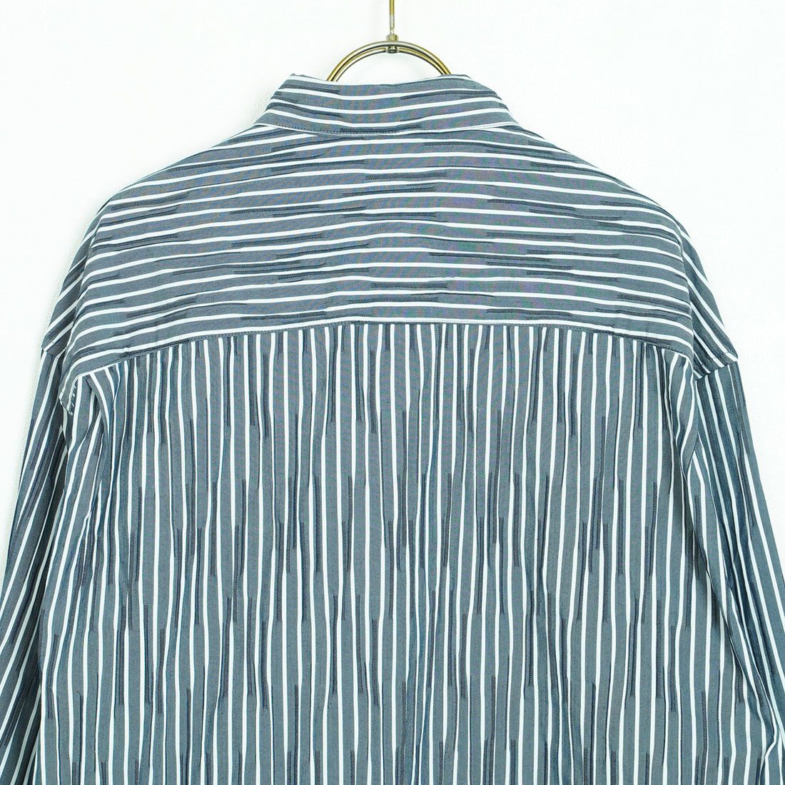 SLICK [スリック] ストライプタックジャガード ドローストリングスレギュラーカラーシャツ [5121018] 210 NAVY
