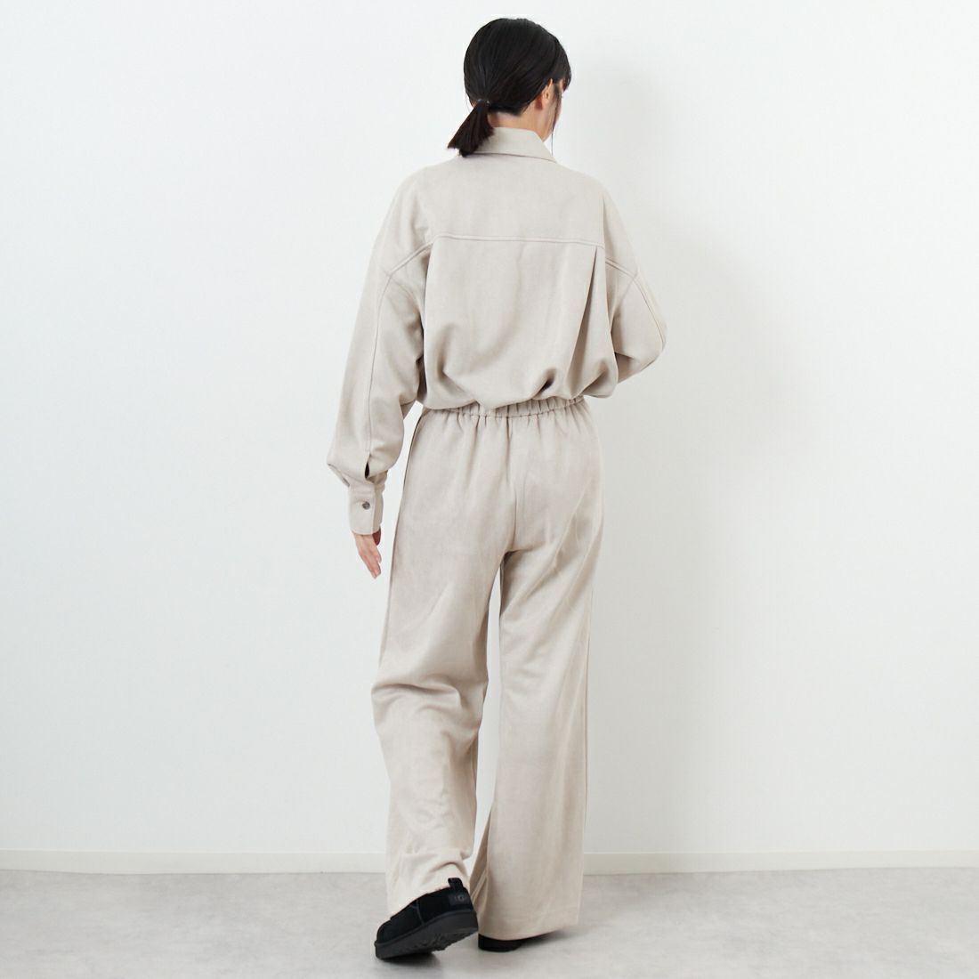CLOCHE [クロシェ] スエードダンボールパンツ [55286556] ﾍﾞｰｼﾞｭ &&モデル身長：162cm 着用サイズ：2&&