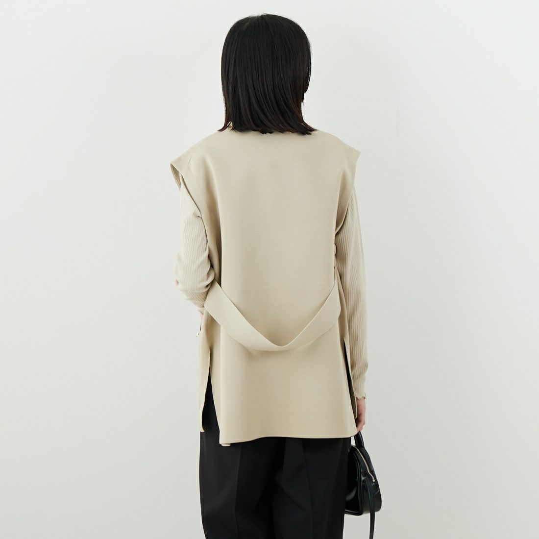 Jeans Factory Clothes [ジーンズファクトリークローズ] スポンディッシュジレ [998-48906] 41 ﾍﾞｰｼﾞｭ &&モデル身長：162cm 着用サイズ：F&&