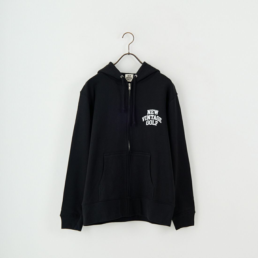 NEW VINTAGE GOLF [ニュービンテージゴルフ] ロゴプリントジップフーディ [NVG-0412] BLACK