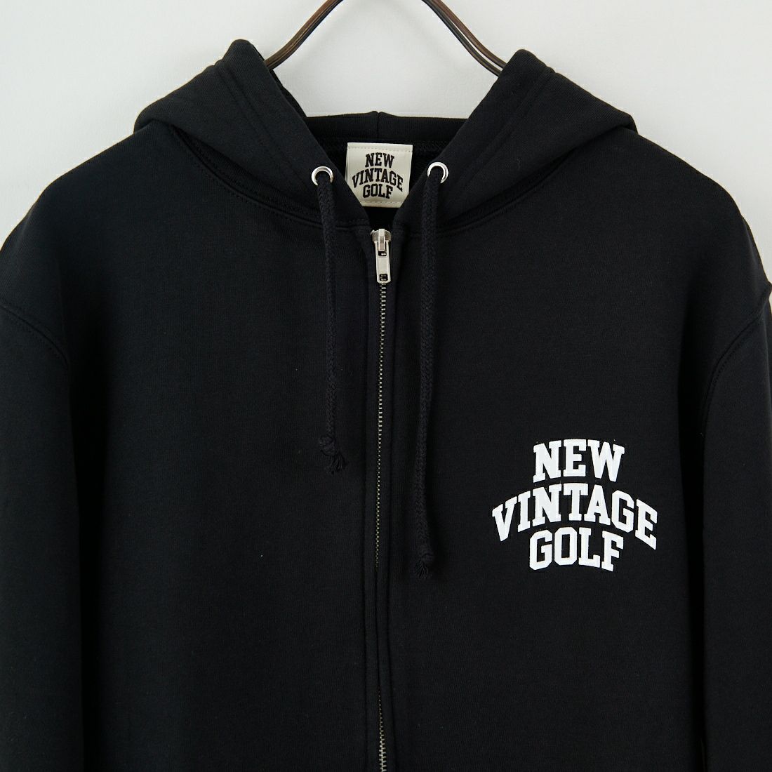 NEW VINTAGE GOLF [ニュービンテージゴルフ] ロゴプリントジップフーディ [NVG-0412] BLACK