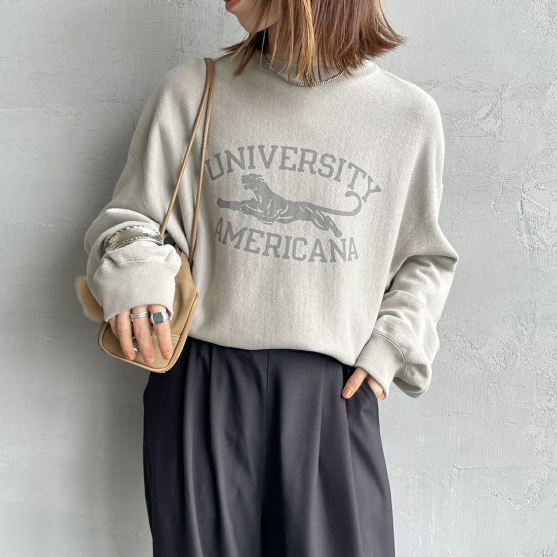 Americana [アメリカーナ] リバースウィーブ クルーネックスウェット