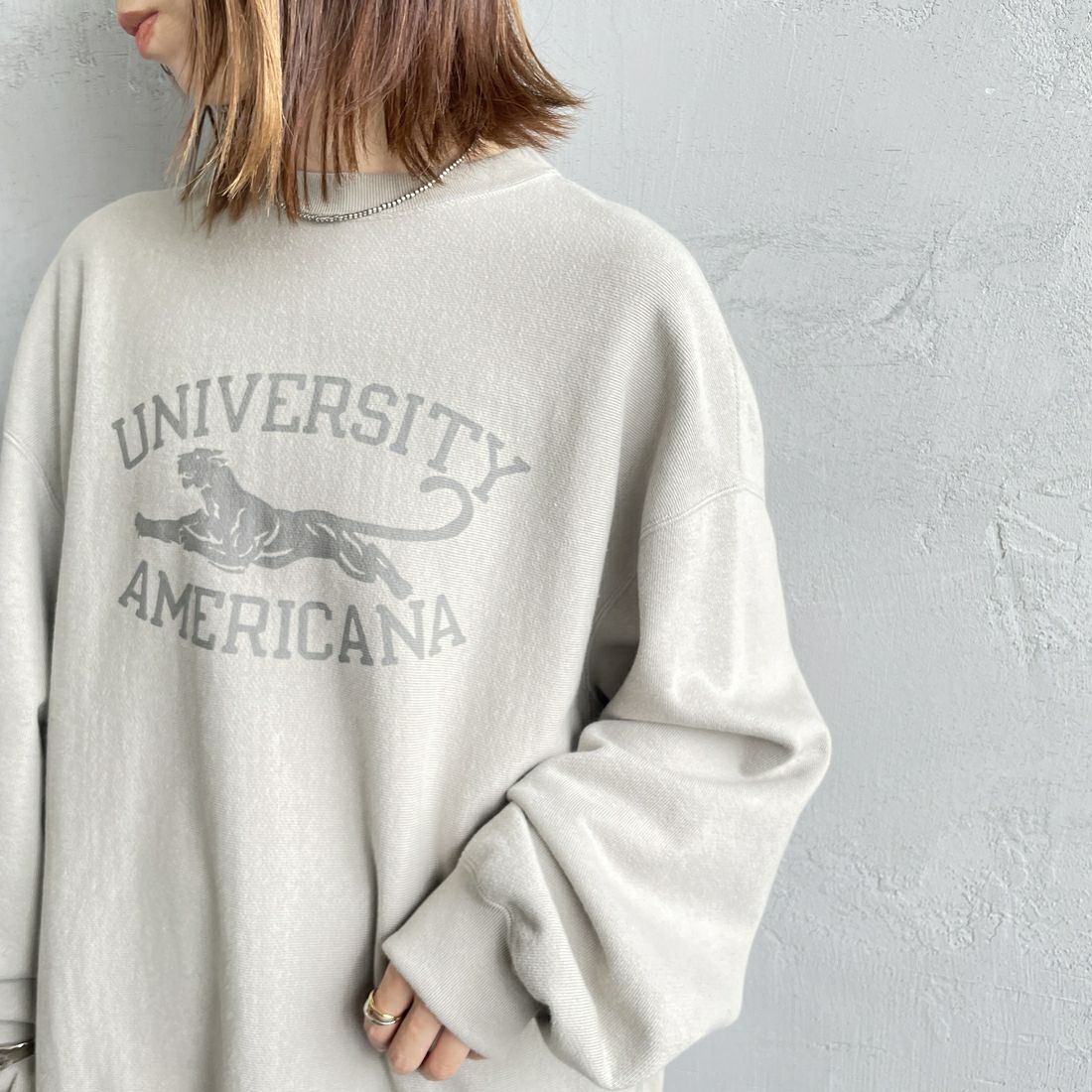 Americana [アメリカーナ] リバースウィーブ クルーネックスウェット
