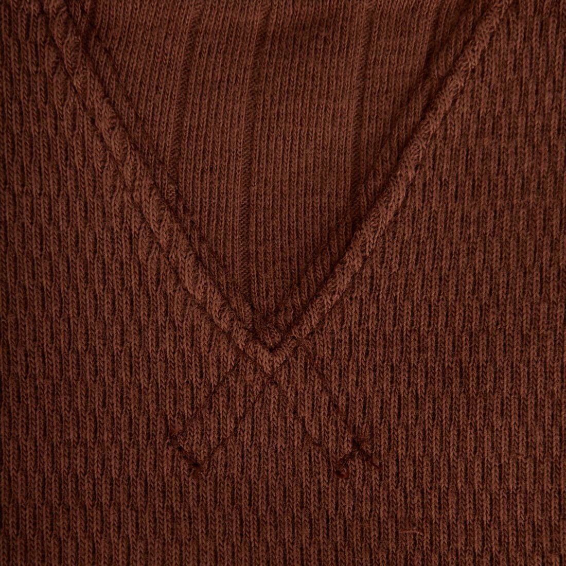 KHA:KI [カーキ] ハニカム8分袖トップス [MIL25FCS3467] BROWN
