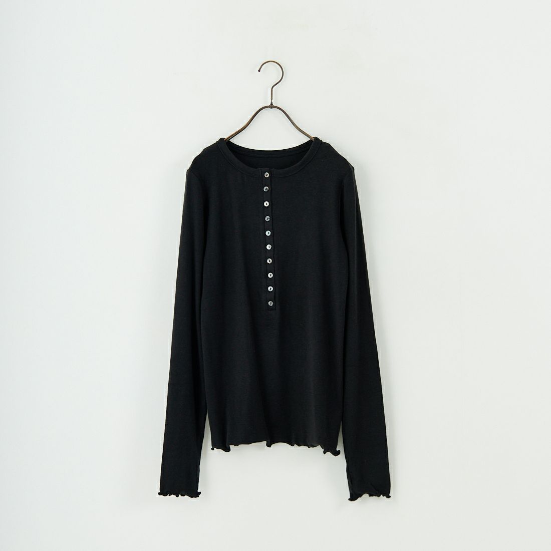 KHA:KI [カーキ] ヘンリーネックカットソー [MIL25FCS3464] BLACK
