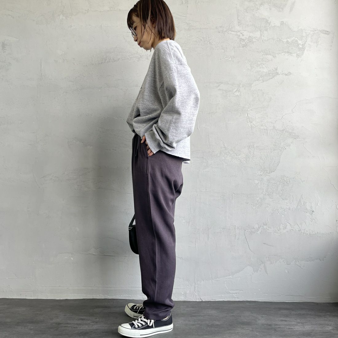 GRAMiCCi [グラミチ] 別注 ウールライク エブリデイパンツ [GUP5-F1024-JF] CHARCOAL &&モデル身長：158cm 着用サイズ：S&&