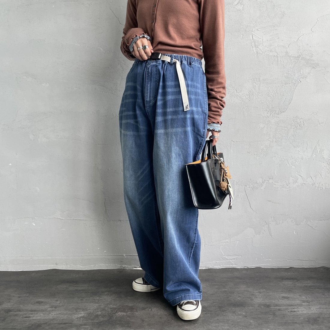 D.USED BLU&&モデル身長：158cm 着用サイズ：S&&