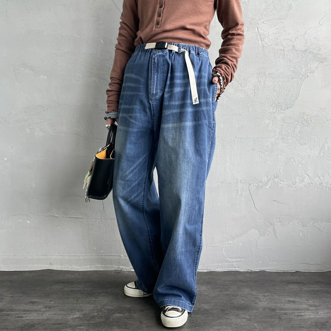 GRAMiCCi [グラミチ] 別注 ワイドデニムパンツ [GUP5-F1089-JF] D.USED BLU