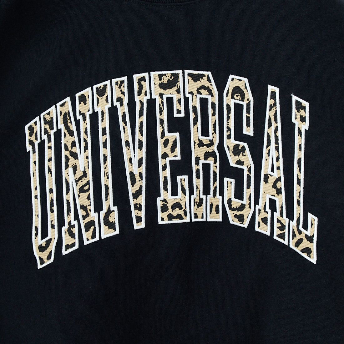 UNIVERSAL OVERALL [ユニバーサルオーバーオール] 別注 カレッジロゴデザイン クルーネックスウェット [U2531228IN-JF] BLACK