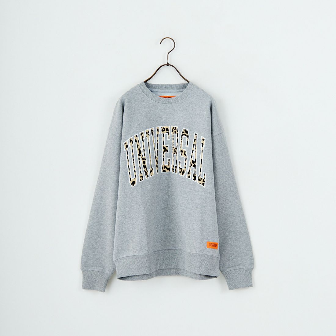 UNIVERSAL OVERALL [ユニバーサルオーバーオール] 別注 カレッジロゴデザイン クルーネックスウェット [U2531228IN-JF] ASH GRY