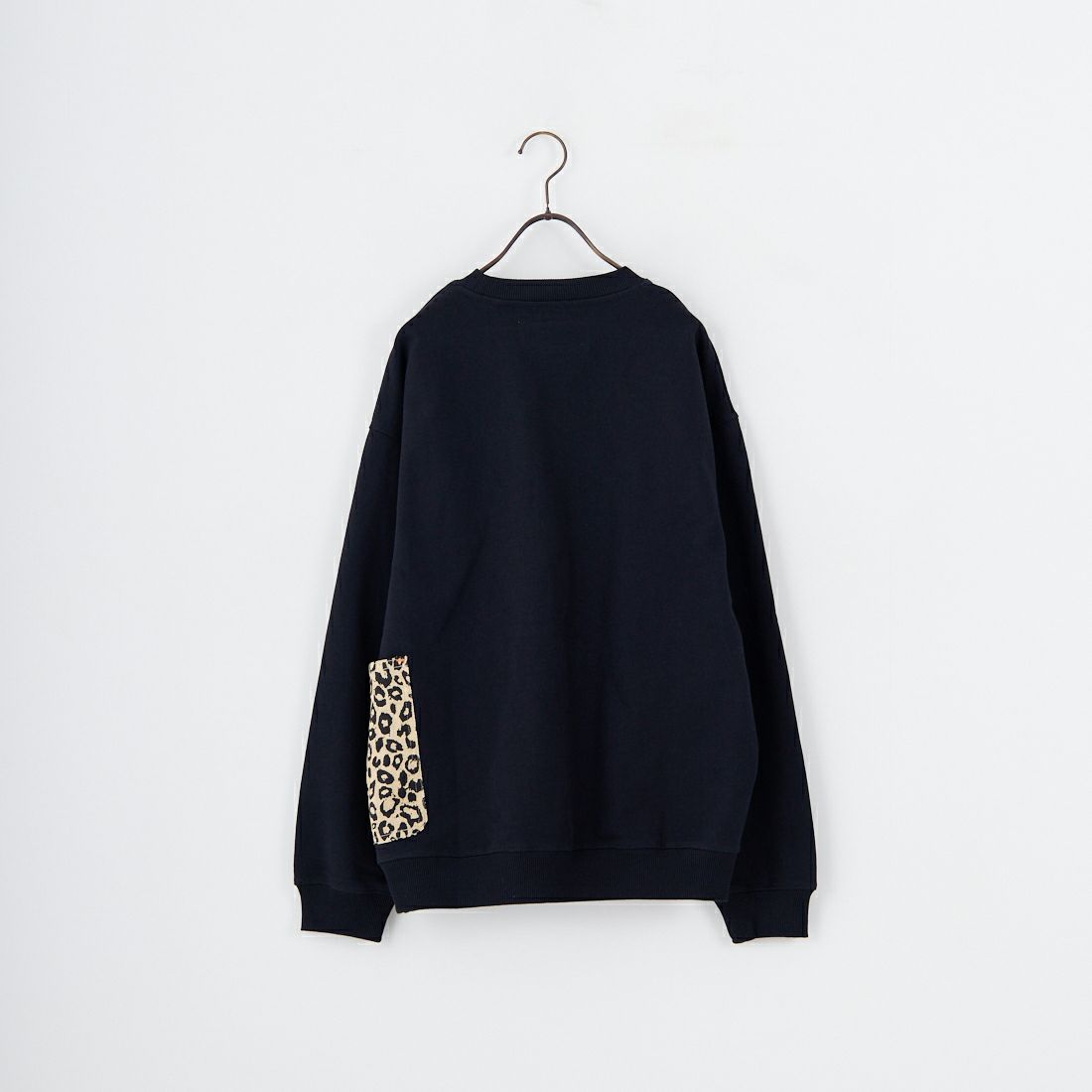 UNIVERSAL OVERALL [ユニバーサルオーバーオール] 別注 レオパードポケット カバーオールスウェット [U2531226IN-JF] BLACK