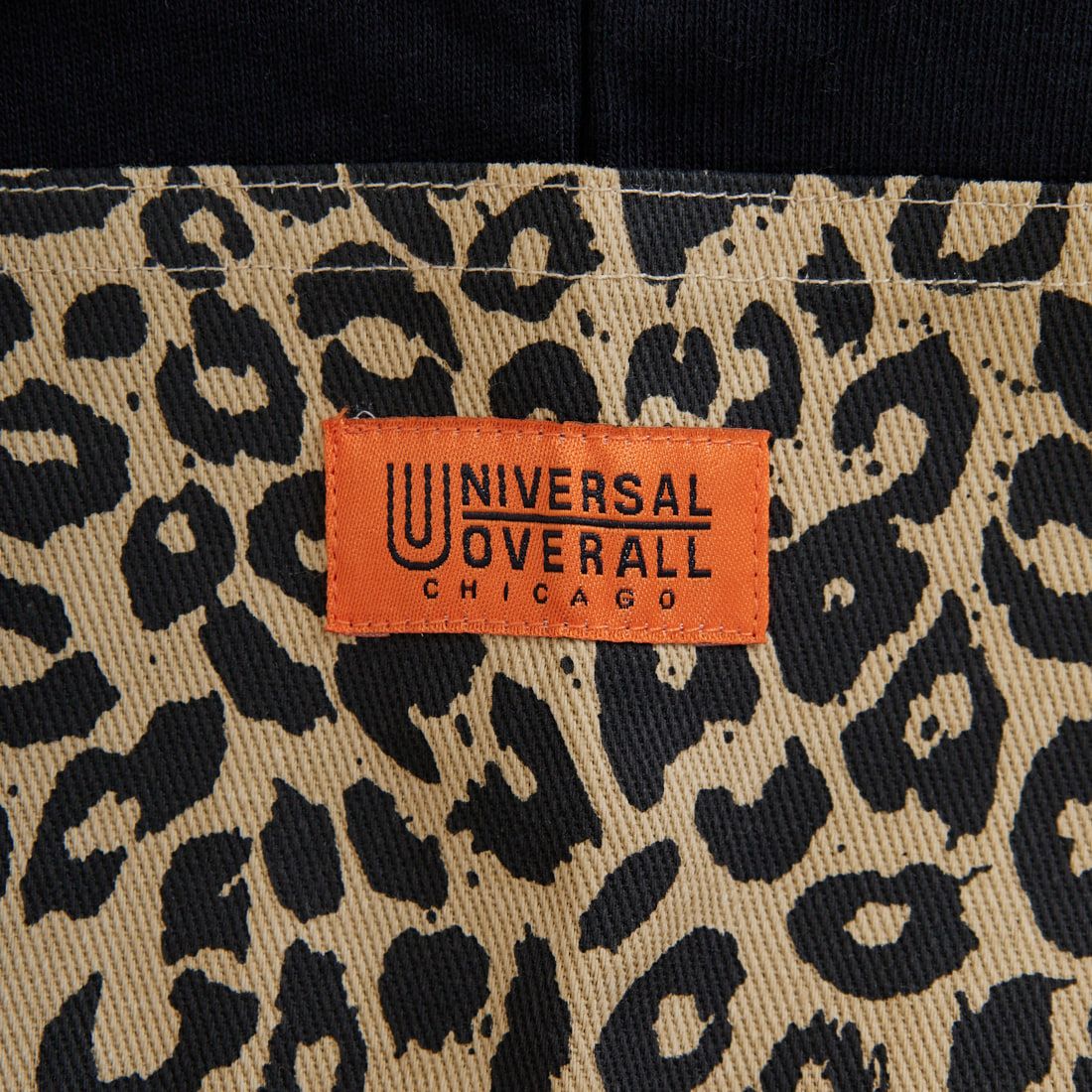 UNIVERSAL OVERALL [ユニバーサルオーバーオール] 別注 レオパードポケット カバーオールスウェット [U2531226IN-JF] BLACK