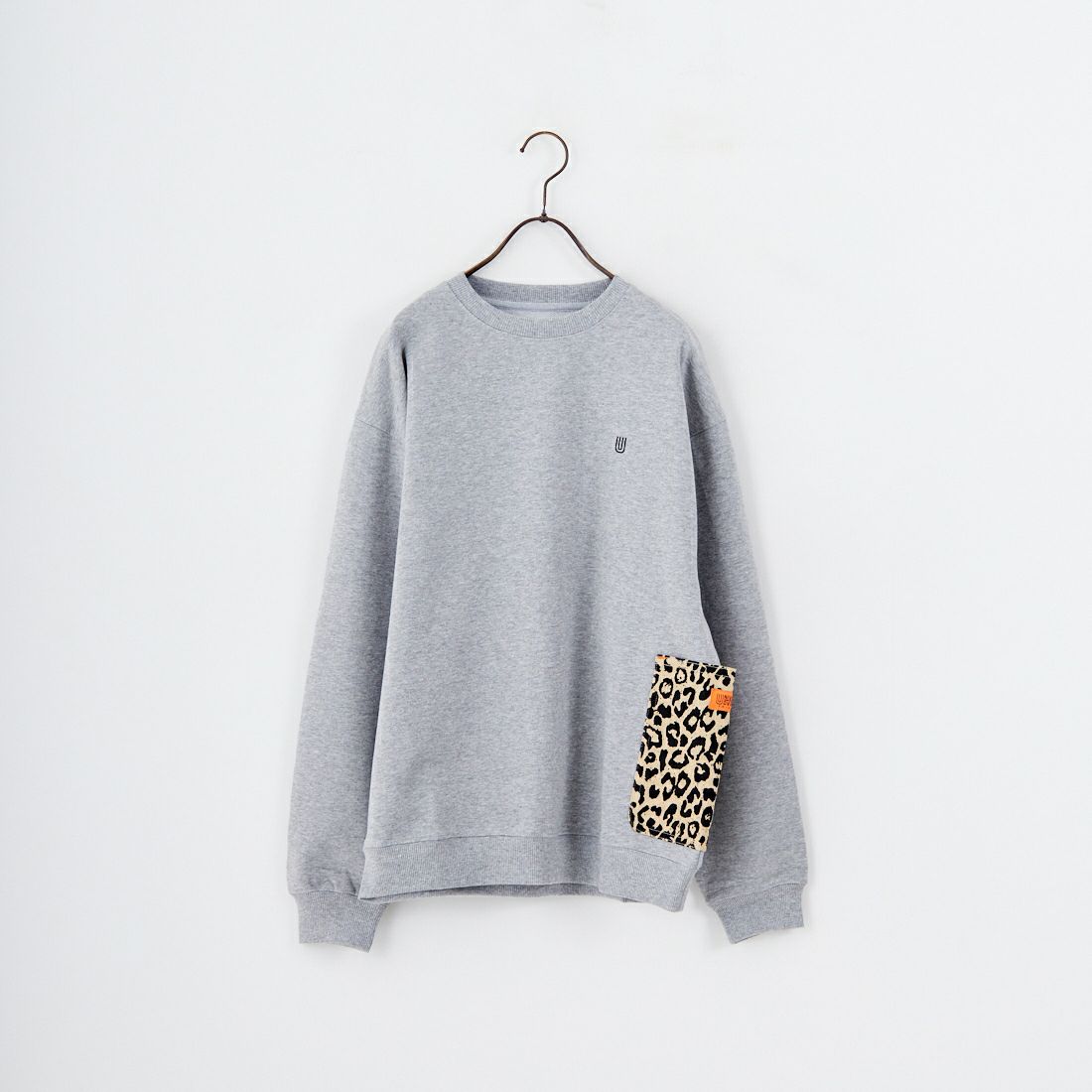 UNIVERSAL OVERALL [ユニバーサルオーバーオール] 別注 レオパードポケット カバーオールスウェット [U2531226IN-JF] ASH