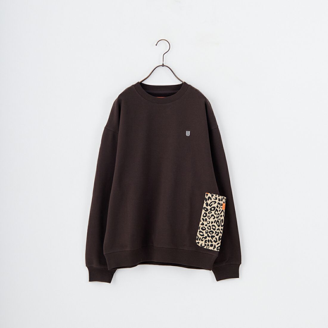UNIVERSAL OVERALL [ユニバーサルオーバーオール] 別注 レオパードポケット カバーオールスウェット [U2531226IN-JF] BROWN