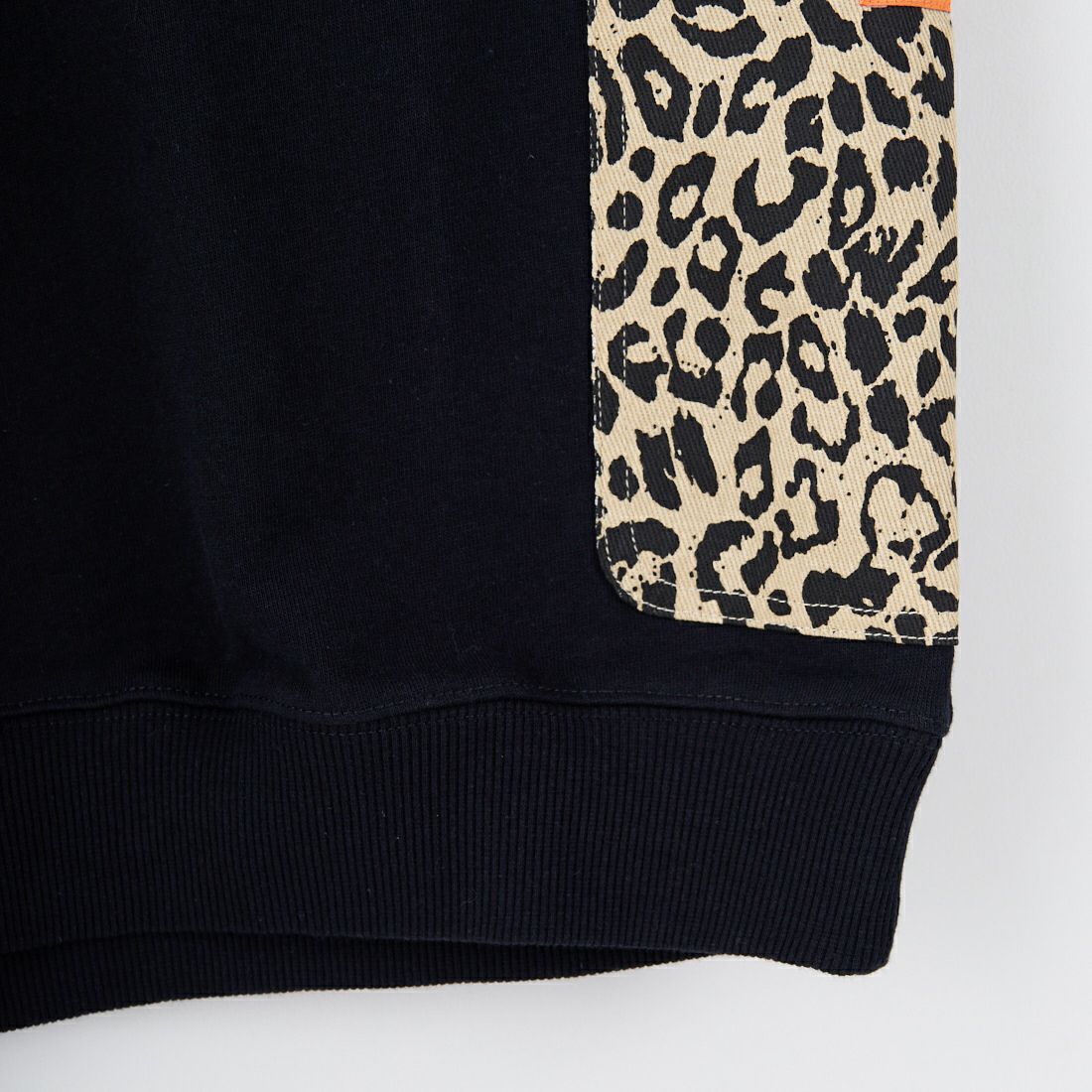 UNIVERSAL OVERALL [ユニバーサルオーバーオール] 別注 レオパードポケット カバーオールスウェット [U2531226IN-JF] BLACK