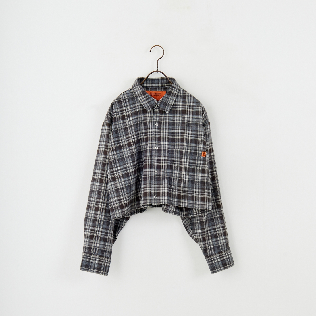 UNIVERSAL OVERALL [ユニバーサルオーバーオール] 別注 ショート丈ビッグポケットシャツ [U2533158IN-JF] GRAY