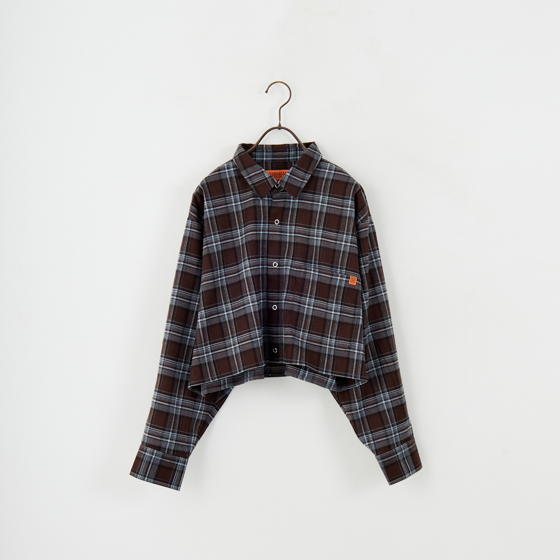 UNIVERSAL OVERALL [ユニバーサルオーバーオール] 別注 ショート丈ビッグポケットシャツ [U2533158IN-JF] BROWN