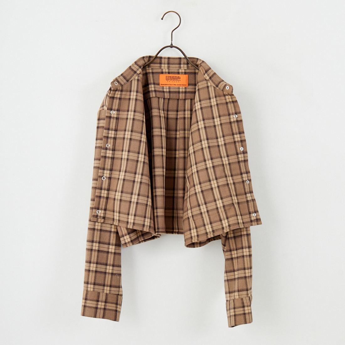 UNIVERSAL OVERALL [ユニバーサルオーバーオール] 別注 ショート丈ビッグポケットシャツ [U2533158IN-JF] BEIGE