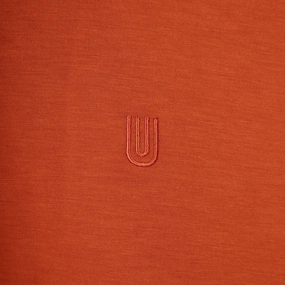 UNIVERSAL OVERALL [ユニバーサルオーバーオール] 別注 ワンポイントロゴ刺繍 ポンチ スウェットパーカー [U2531230IN-JF] ORANGE