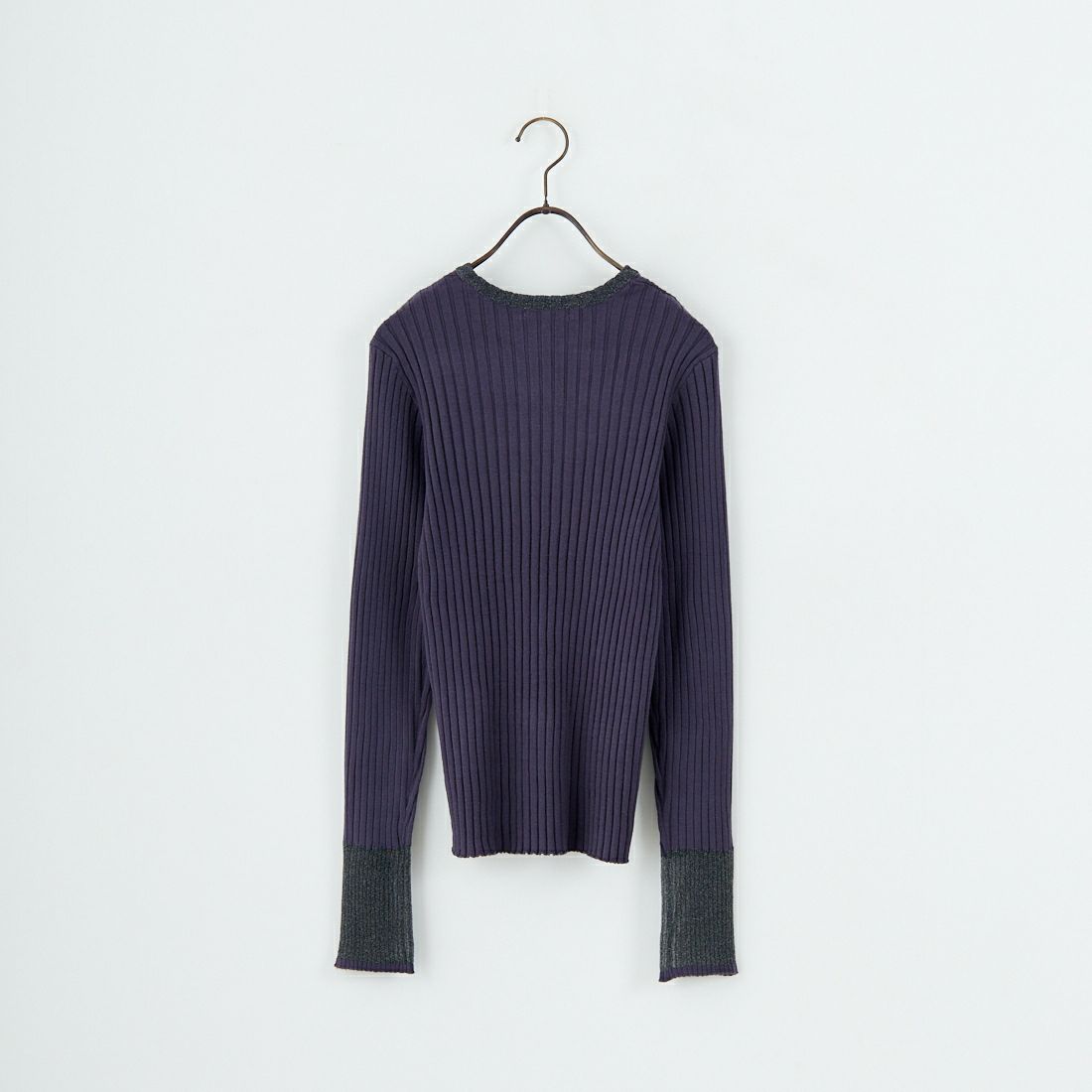 nenom [ネノム] ラメ袖切り替え ランダムリブニット [NE25131024] 08 CHARCOA