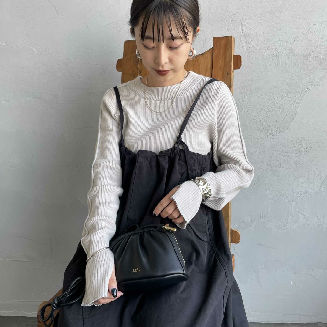 05 L.GRAY&&モデル身長：150cm 着用サイズ：F&&