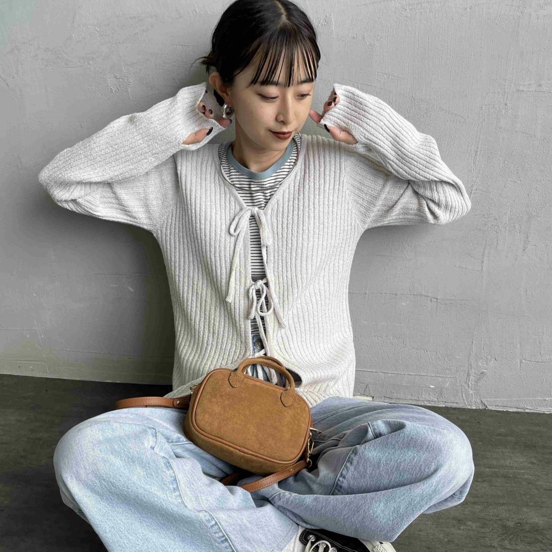 23 GREIGE&&モデル身長：150cm 着用サイズ：F&&