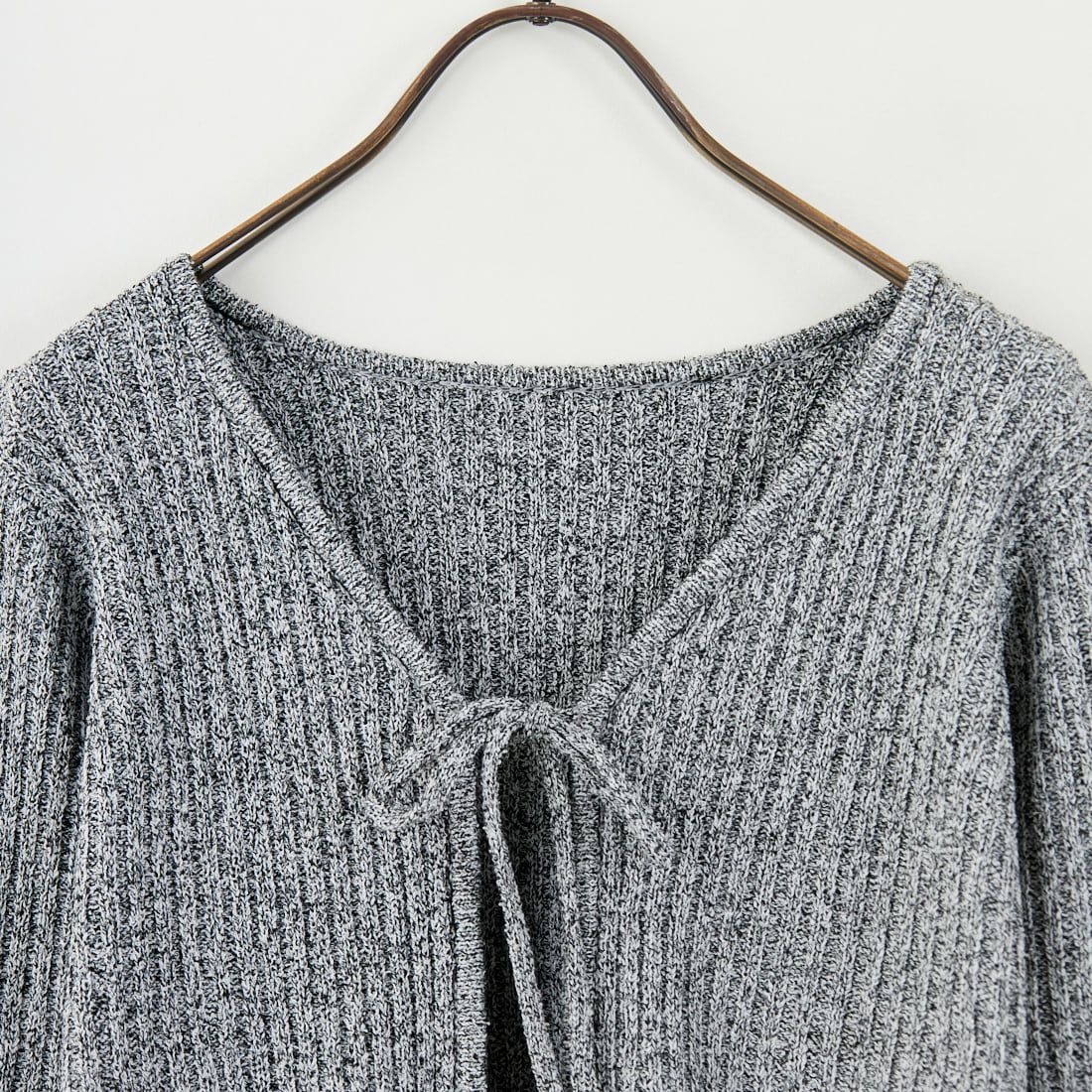 nenom [ネノム] 2WAY メランジリボンニットカーディガン [NE25131026] 09 BLACK