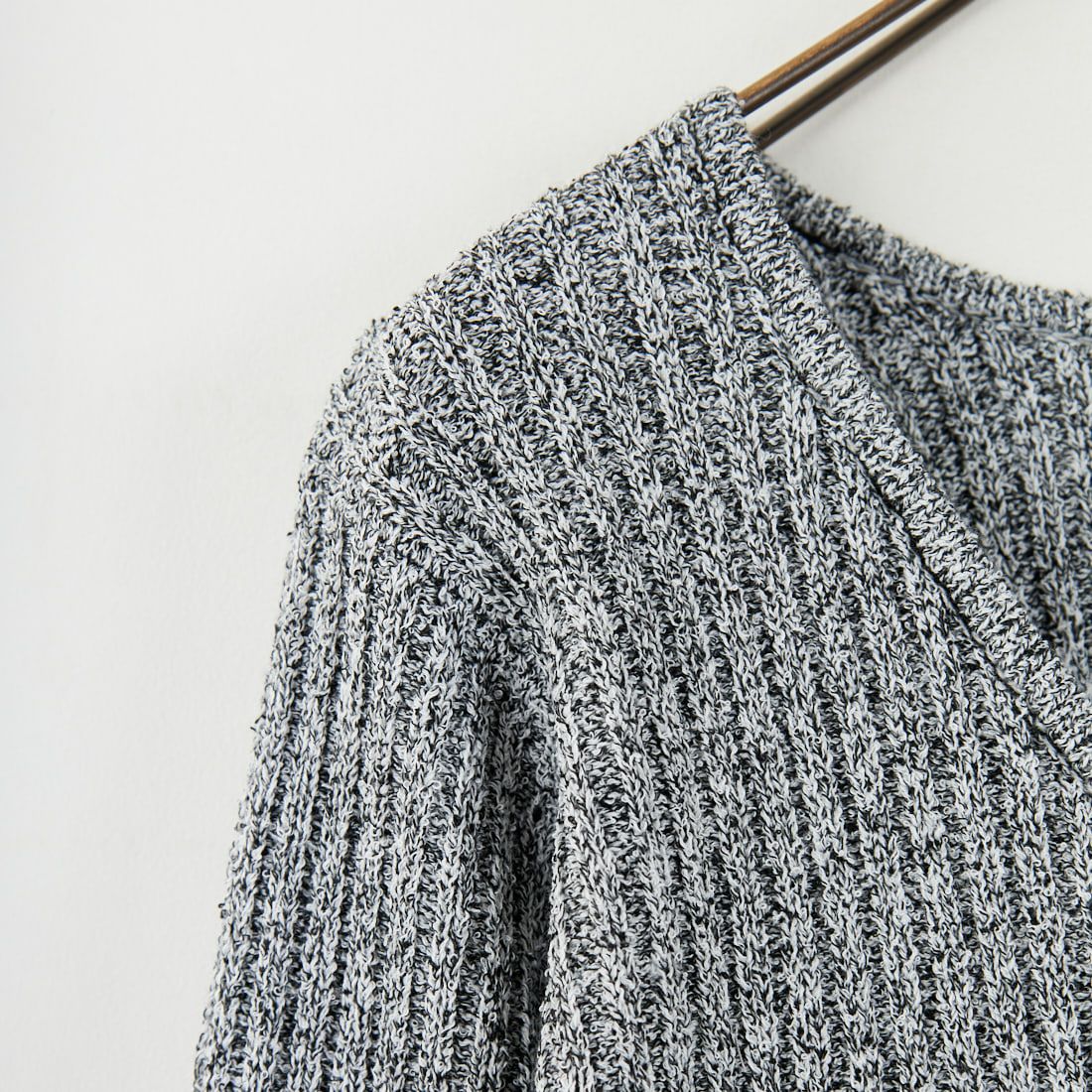 nenom [ネノム] 2WAY メランジリボンニットカーディガン [NE25131026] 09 BLACK