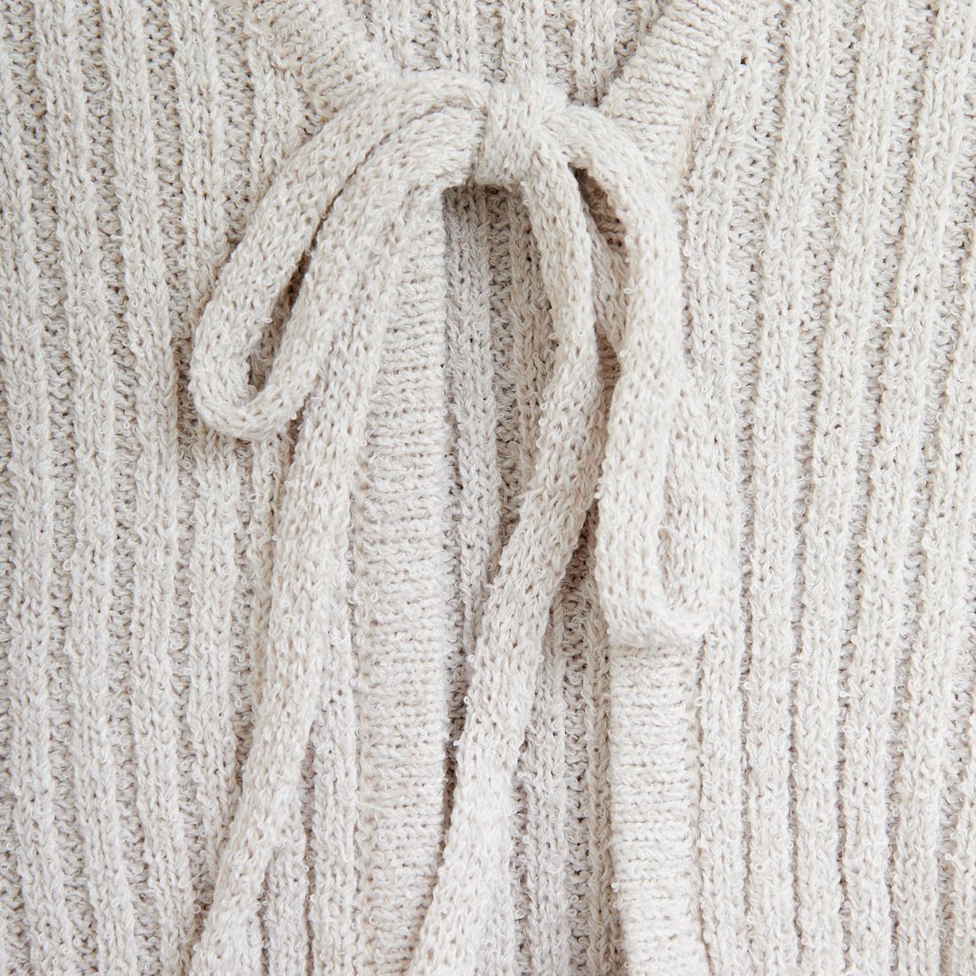 nenom [ネノム] 2WAY メランジリボンニットカーディガン [NE25131026] 23 GREIGE