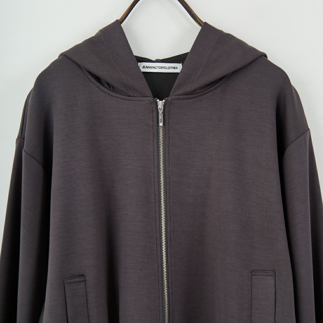 Jeans Factory Clothes [ジーンズファクトリークローズ] ボンディング異素材切替パーカー [21256053] 003 ﾁｬｺｰﾙ