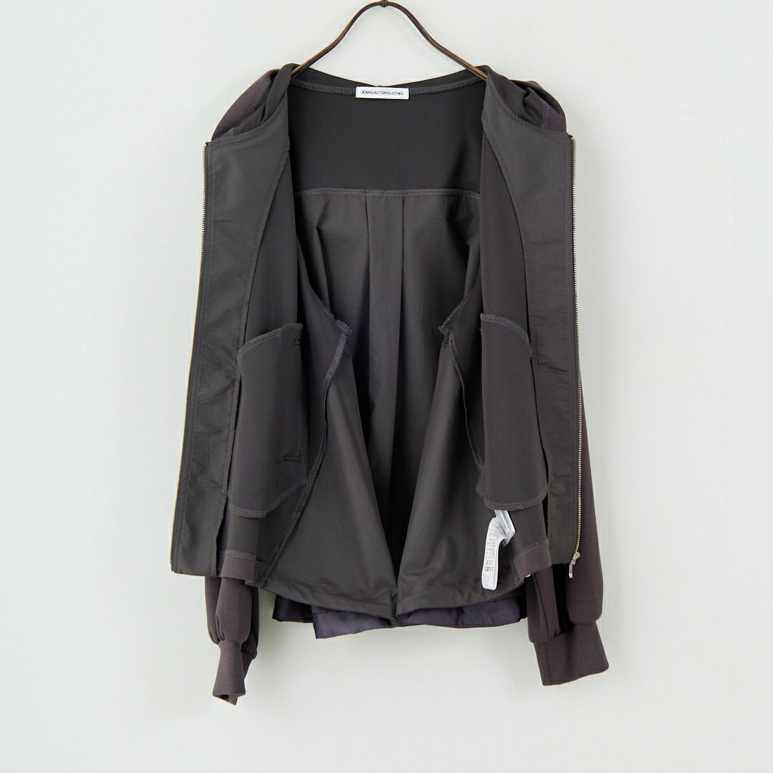 Jeans Factory Clothes [ジーンズファクトリークローズ] ボンディング異素材切替パーカー [21256053] 003 ﾁｬｺｰﾙ