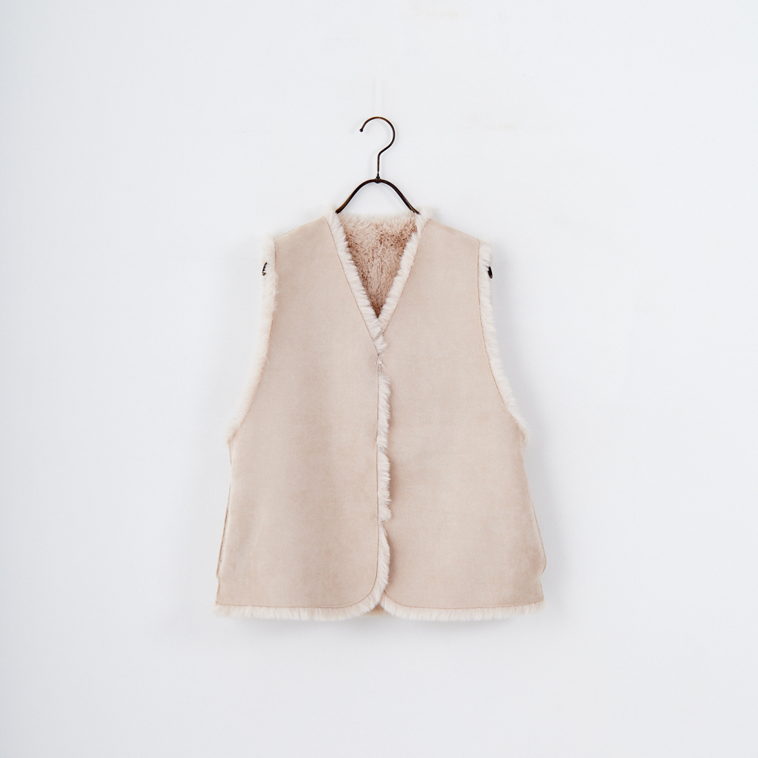 Jeans Factory Clothes [ジーンズファクトリークローズ] エコファーベスト [330021] 153 ﾍﾞｰｼﾞｭ