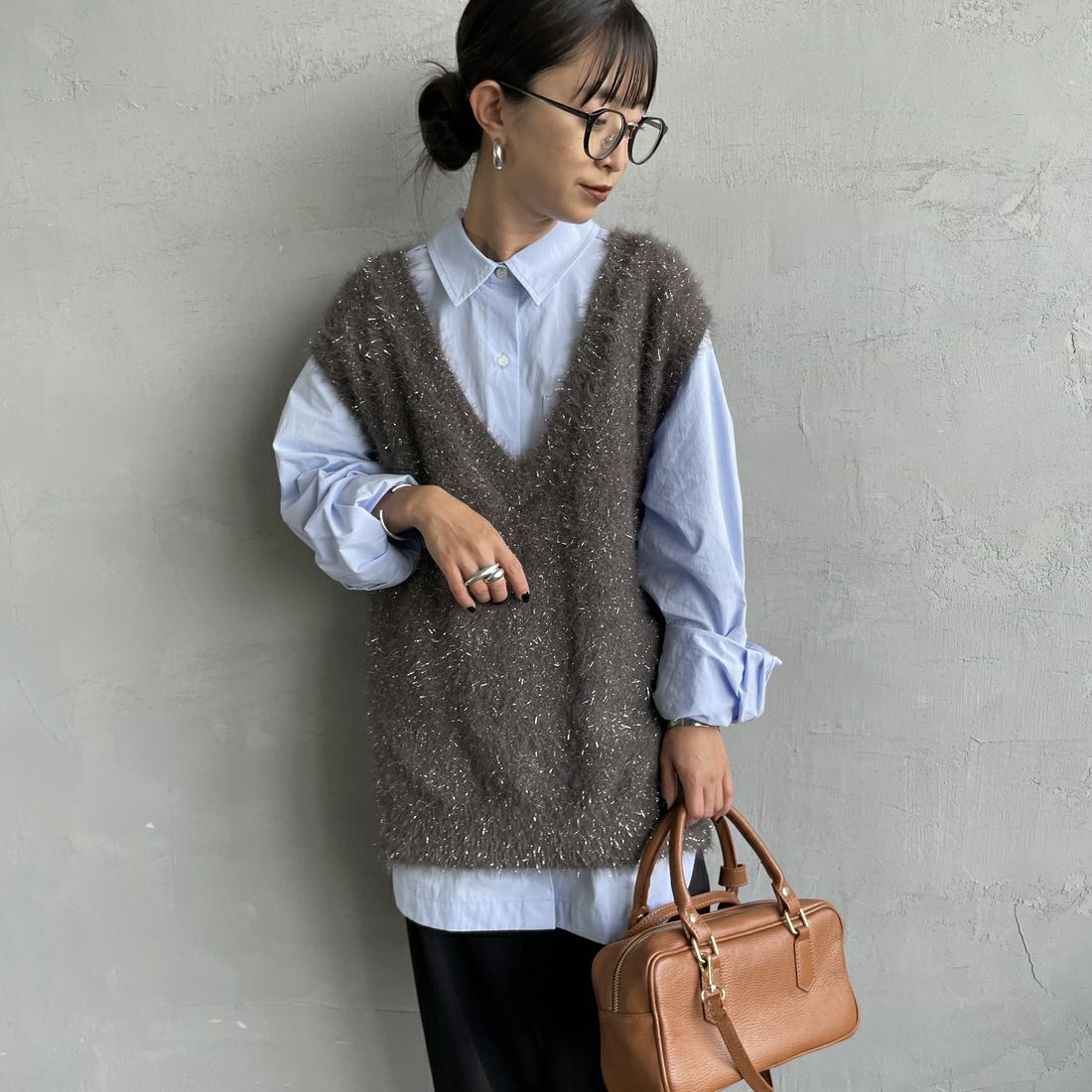 08 CHARCOA&&モデル身長：150cm 着用サイズ：F&&