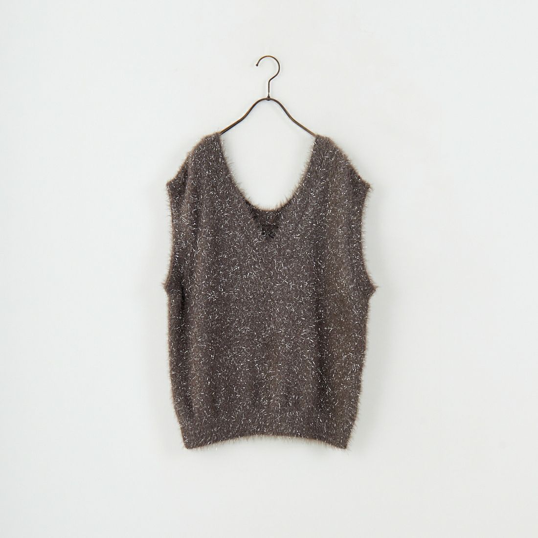 nenom [ネノム] 2WAYラメシャギーニットベスト [NE25131032] 08 CHARCOA