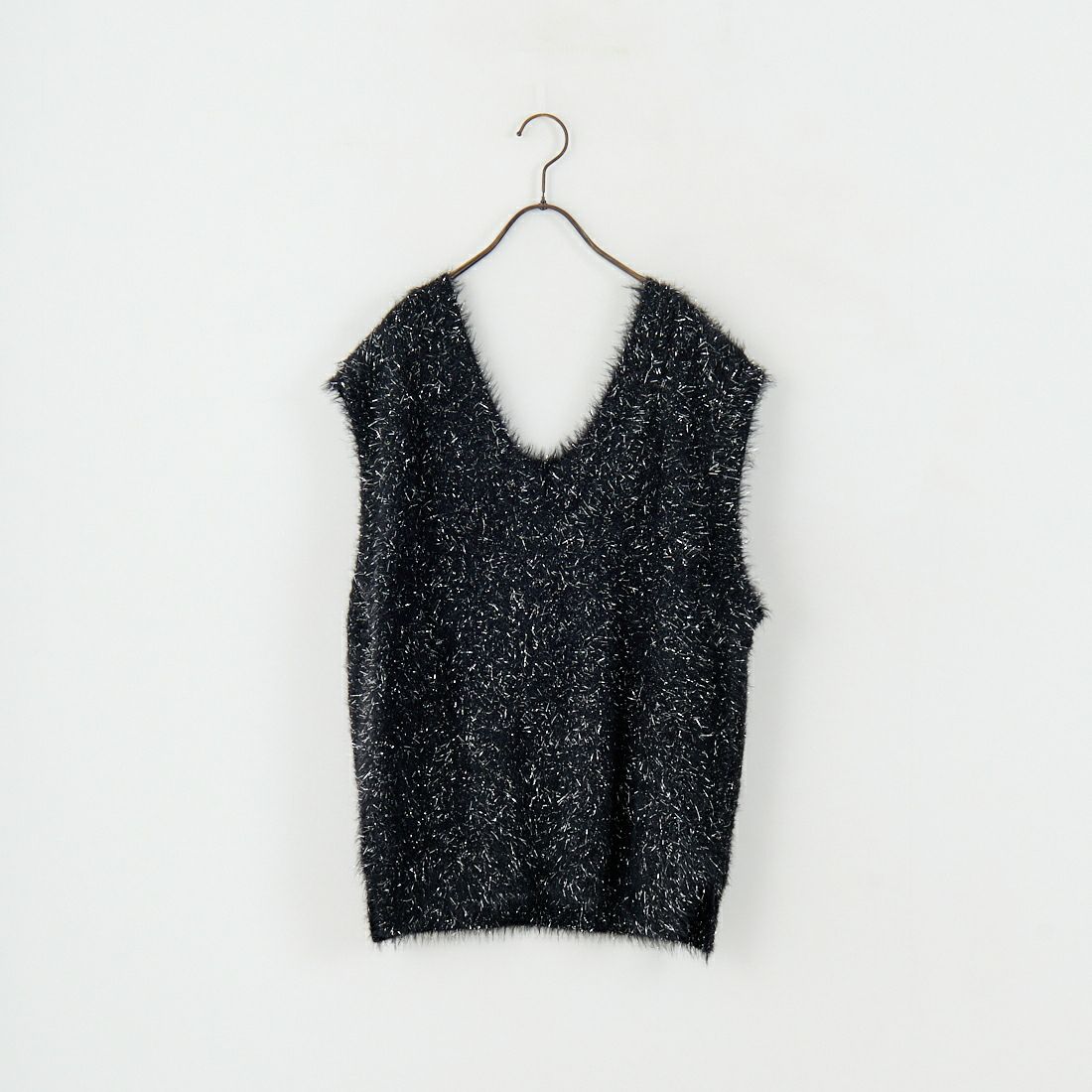 nenom [ネノム] 2WAYラメシャギーニットベスト [NE25131032] 09 BLACK