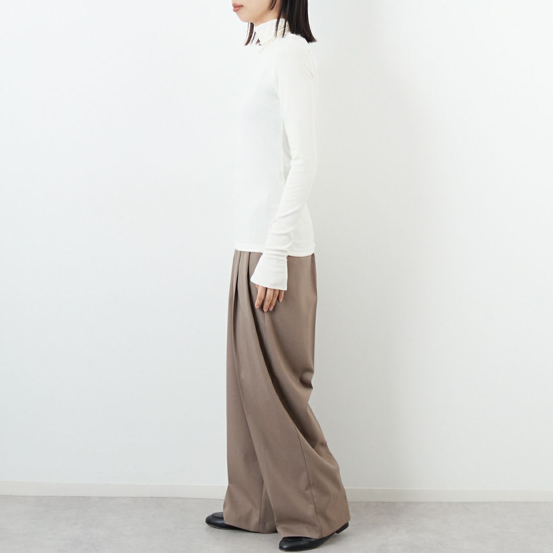 USINE [ユジーヌ] エンジェルウールタートルネックカットソー [21256067] 031 ｱｲﾎﾞﾘｰ &&モデル身長：162cm 着用サイズ：36&&