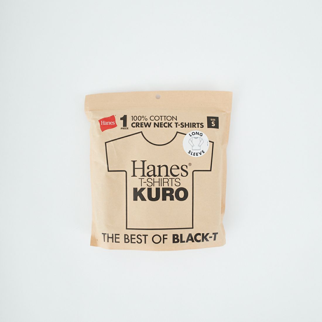 Hanes [ヘインズ] KURO クルーネックロングスリーブTシャツ [HM4-C201] 090 ﾌﾞﾗｯｸ