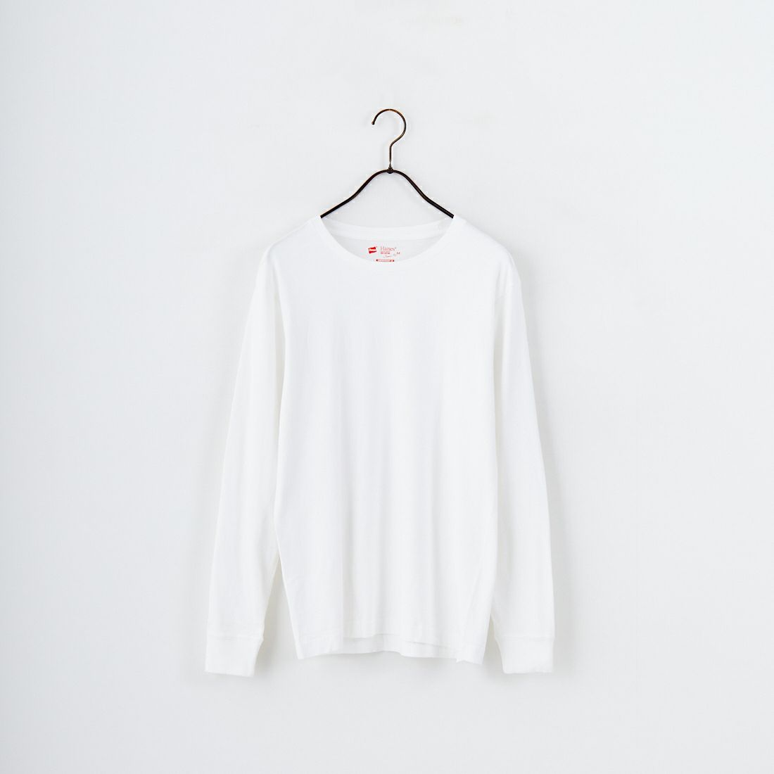 Hanes [ヘインズ] 2P ジャパンフィット クルーネックロングスリーブTシャツ [H5440] 998 ｱｿｰﾄ